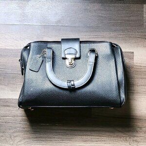 Black Dasein Faux Leather Top Handle Bag